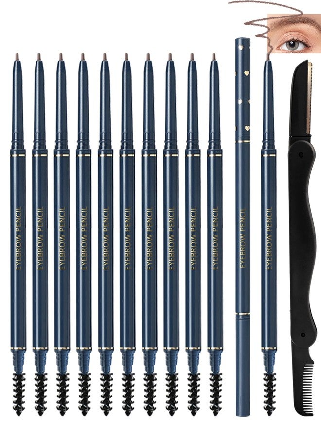 LYSdefeu Eyebrow Pencil for Women, 12Pcs Light Brown Ultra-Fine Eye Brow Pencil Set, Easy to Color, Longlasting Waterproof Eyebrow Tint Pen Kit for Define Shape & Fill Brow,Women's Day Makeup Gift for Girl-02 - Image 1