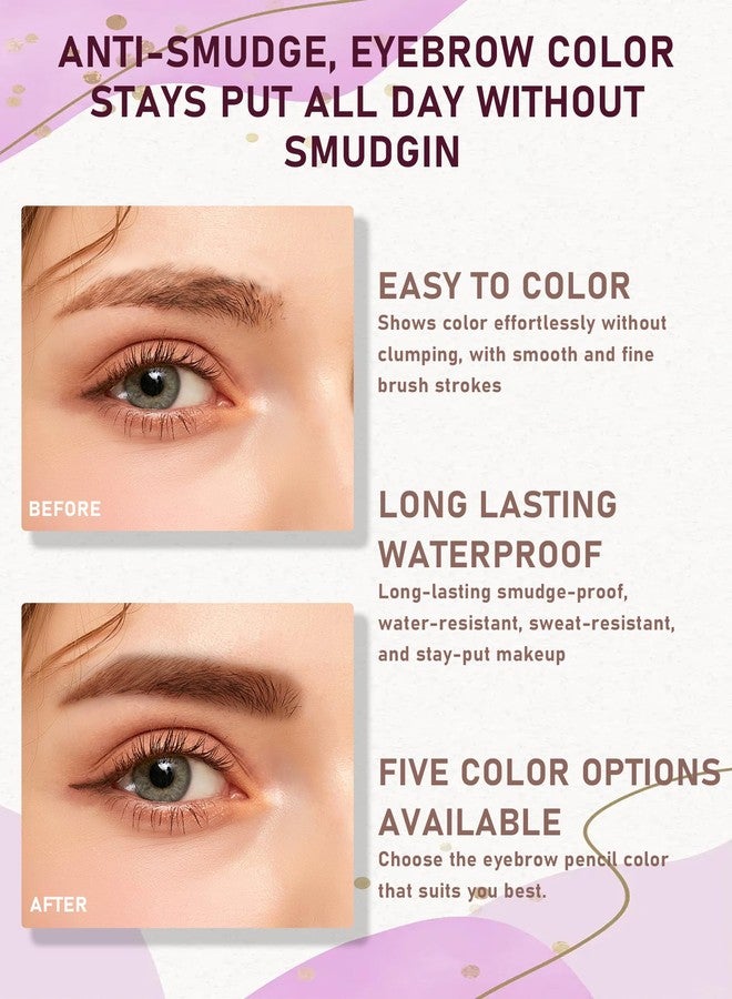 LYSdefeu Eyebrow Pencil for Women, 12Pcs Light Brown Ultra-Fine Eye Brow Pencil Set, Easy to Color, Longlasting Waterproof Eyebrow Tint Pen Kit for Define Shape & Fill Brow,Women's Day Makeup Gift for Girl-02 - Image 4