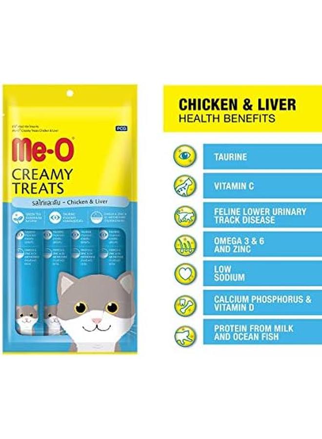 Me-O Cat Treats Creamy Chicken Flavor 4 X 15 G - Image 3