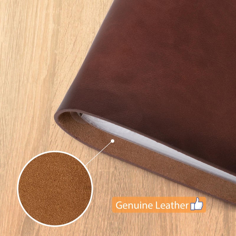 NEONSIGNS Photo Album 4X6 200 Photos  Genuine Leather Photo Albums With Writing Space With 30 Writing Paper  Travel Family Wedding Kids Graduation Ultrasound Baby Picture Album Scrapbook Photo Album (Moon) - Image 5
