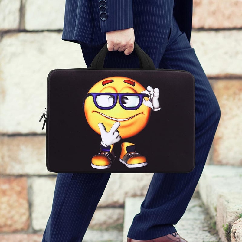 ICOLOR 14 15 15.4 15.6 inch Laptop Handle Bag Case Pouch Holder Notebook Sleeve Neoprene Cover Soft Carring Travel Case for Chromebook 14 15 MacBook Cute Boy ICB-06 - Image 2