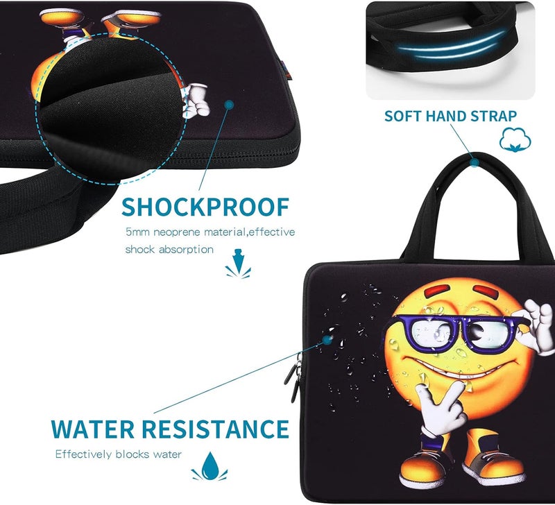 ICOLOR 14 15 15.4 15.6 inch Laptop Handle Bag Case Pouch Holder Notebook Sleeve Neoprene Cover Soft Carring Travel Case for Chromebook 14 15 MacBook Cute Boy ICB-06 - Image 5