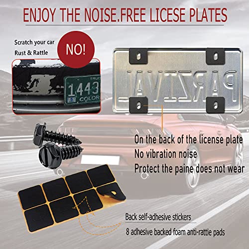 HAOBO 8Set License Plate Screws, License Plate Fastener Kit, Stainless Steel License Plate Screws, Rust and Shock Resistant License Plate Bolts for Fixing License Plates Frames or Covers on Cars, Trucks - Image 5