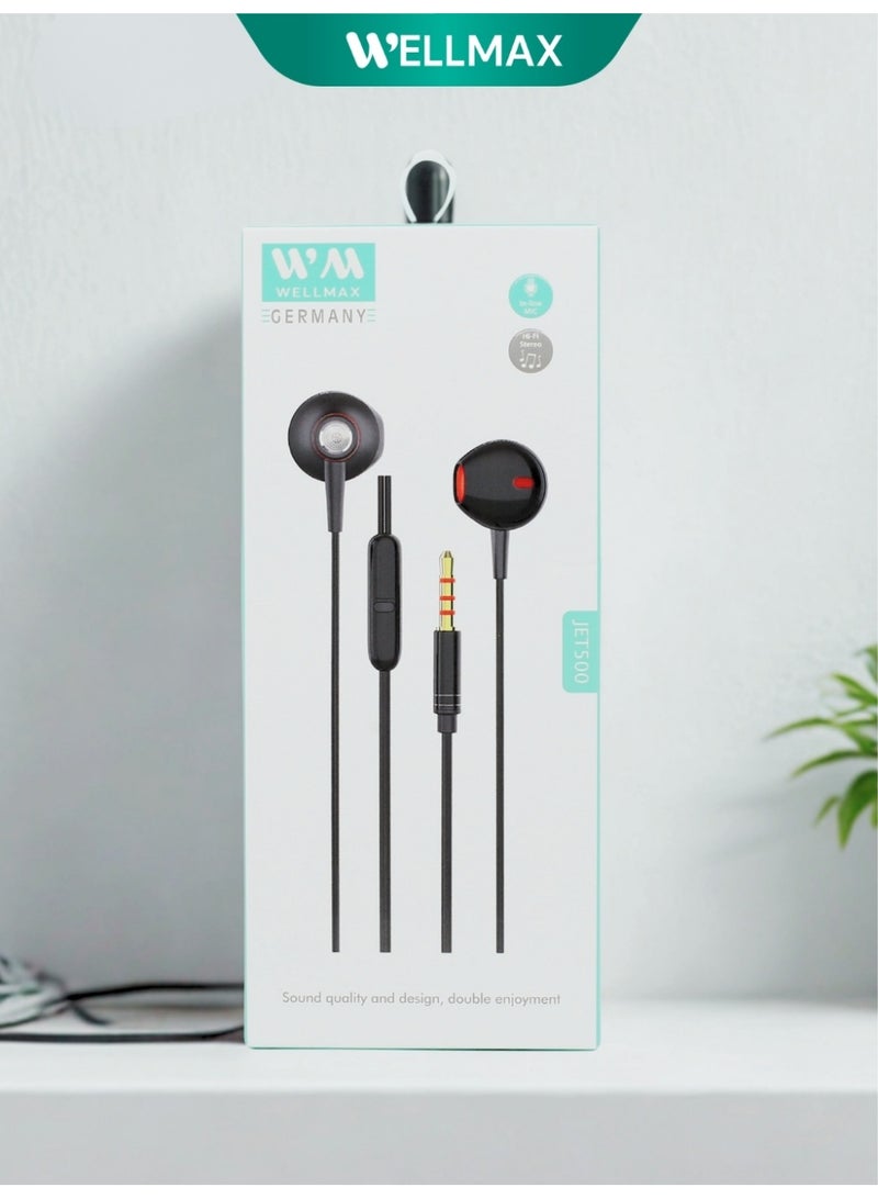 WELLMAX WM Wired Headphones with Mic Pure Voice Stereo Sound 3.5mm Headset for Music Calls Gaming Compatible with Android iPhone Laptop Comfortable Over Ear Headphones - Image 4