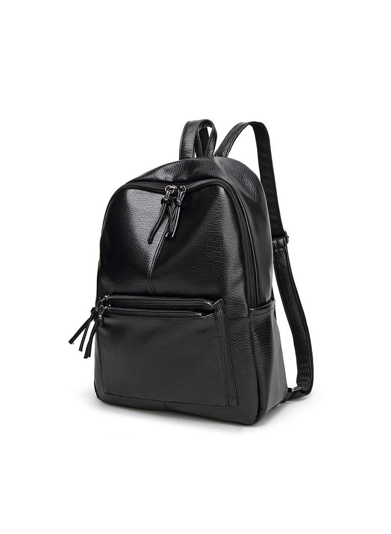 Goolsky Genuine PU Backpack Purse for Women Multi-functional Elegant Daypack Soft Leather Shoulder Bag Office, Shopping, Trip - Black - Image 4