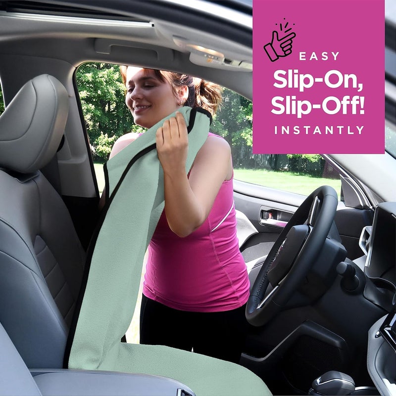 lebogner Waterproof Seat Cover, Sweating Towel for Post Gym Workout, Running, Swimming, Beach and Hiking, Universal Fit Anti-Slip Seat Protector for Cars, SUVs and Trucks, Machine Washable, Mint Green Modern look - Image 4