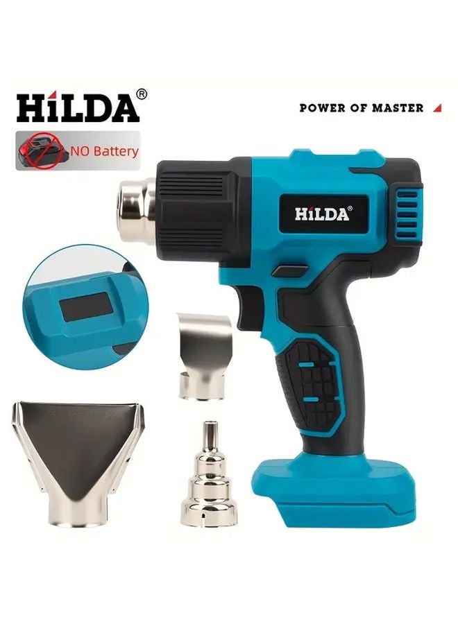 HILDA Cordless Heat Gun 3 Nozzles 532C High Temperature Ergonomic Handle Batteries Not Included - Image 2