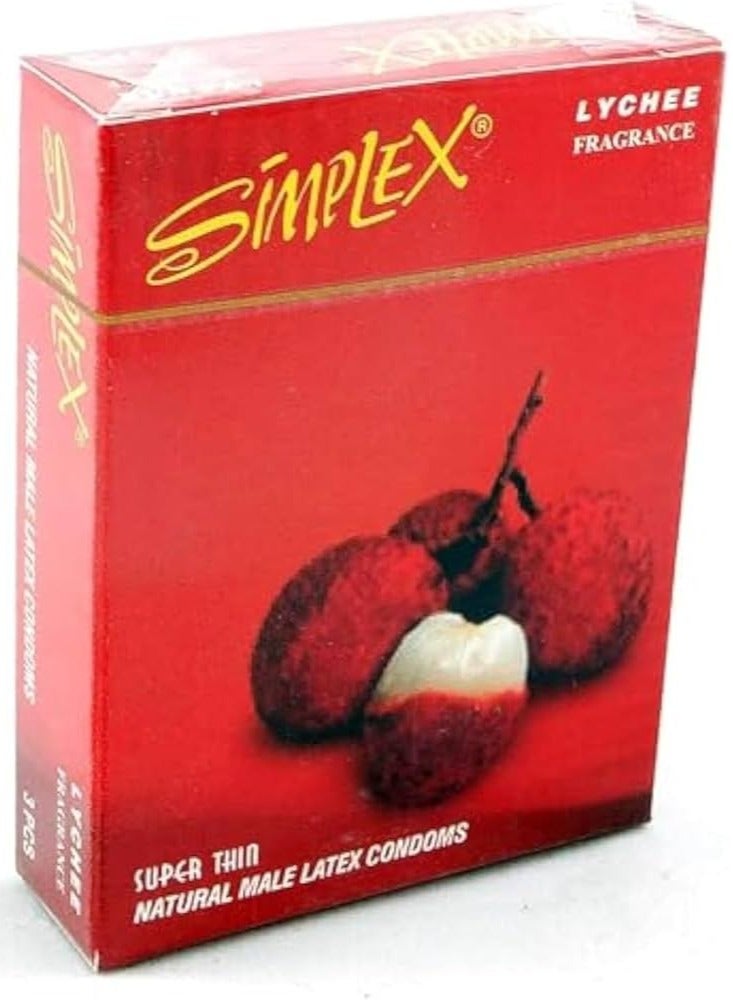 سيمبليكس واقي ذكري برائحة الليتشي من سيمبلكس - 3 قطع