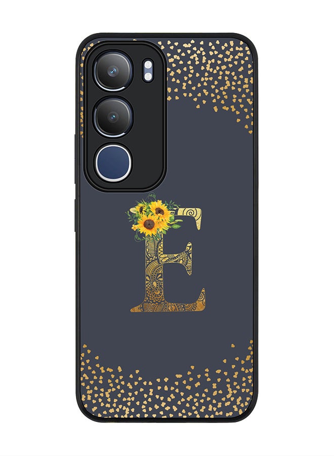Stylizedd For vivo Y19s / Y19s Pro Case,Slim fit Camera Protection, Shockproof Thin Phone cover  - Custom Floral Monogram - E  (Grey )