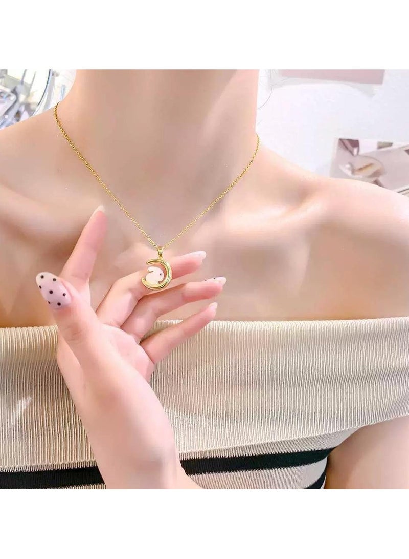 سيمهو سلسال نسائي عصري من الاستانلس ستيل مطلي باللون الذهبي - Image 1