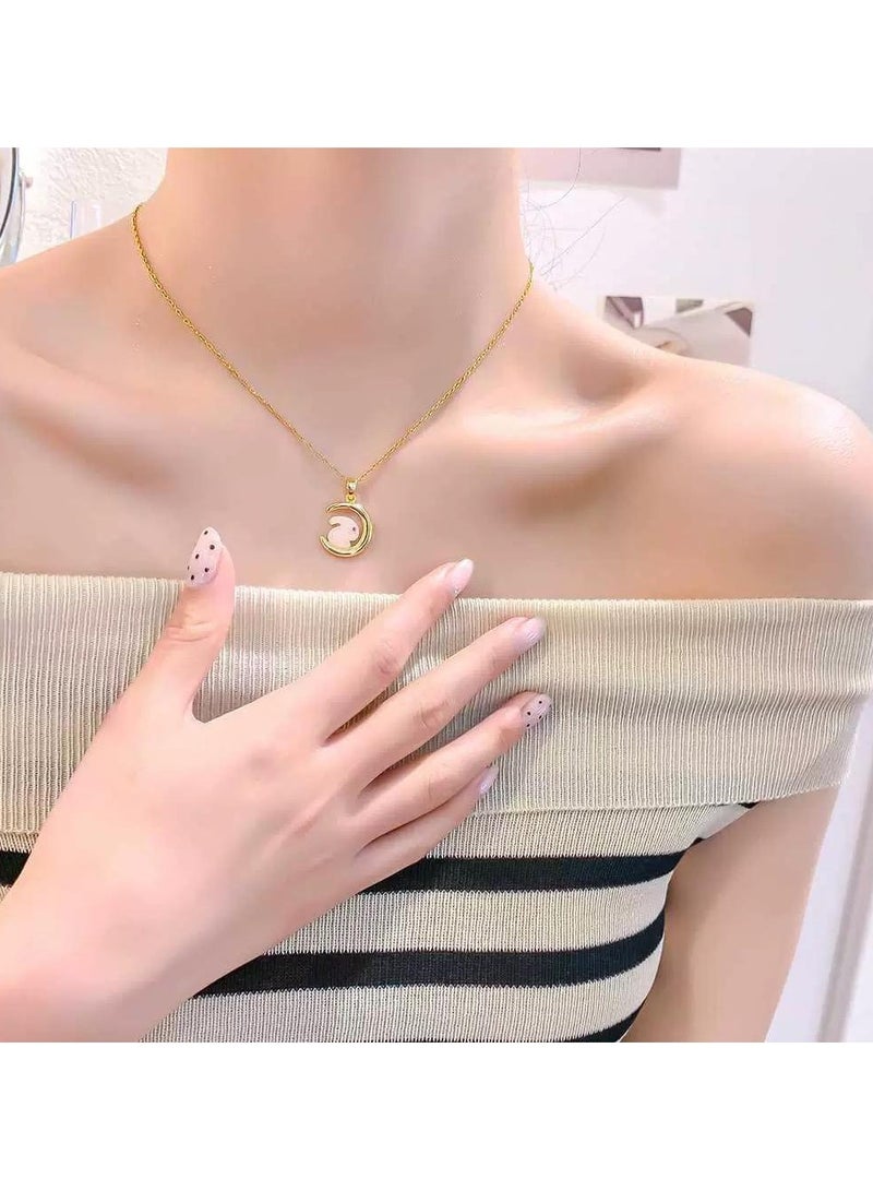 سيمهو سلسال نسائي عصري من الاستانلس ستيل مطلي باللون الذهبي - Image 2