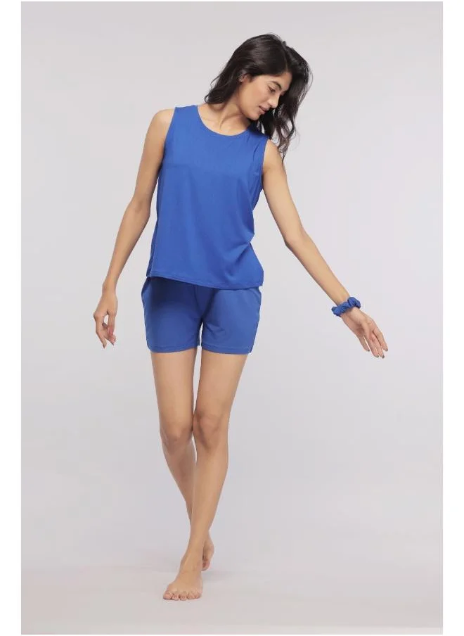 NeceSera True Blue Sleeveless Crop Top