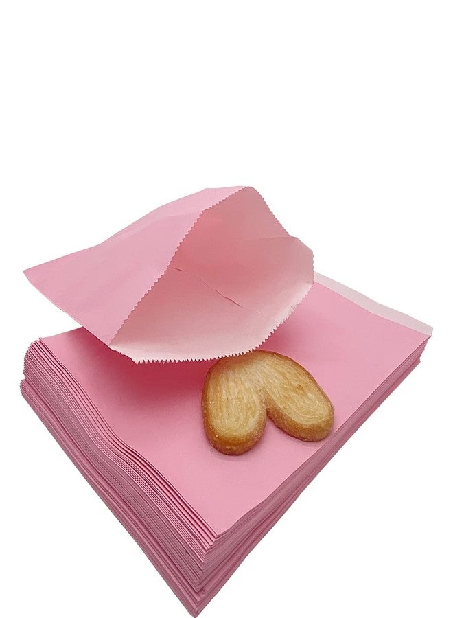 Amsthow 6.3 x 8.27-inch Glassine Paper Bags 100 Pcs Pink Waxed Cookies Treat Bags for Sandwich, Donuts (Pink) - Image 1