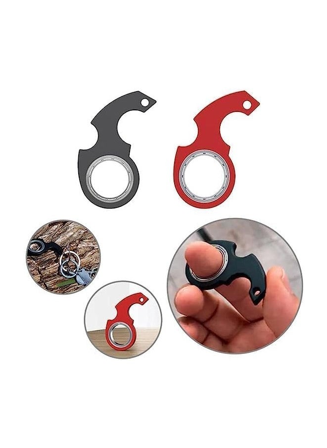 Keychain Spinner Toy, Portable Keyring Spinner Toy, Finger Keychain Spinner Portable Keychain Spinner, Novelty Keychains for Finger Exercise(2PCS)