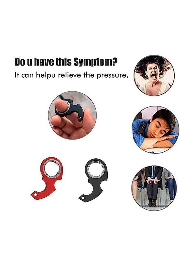 Keychain Spinner Toy, Portable Keyring Spinner Toy, Finger Keychain Spinner Portable Keychain Spinner, Novelty Keychains for Finger Exercise(2PCS)