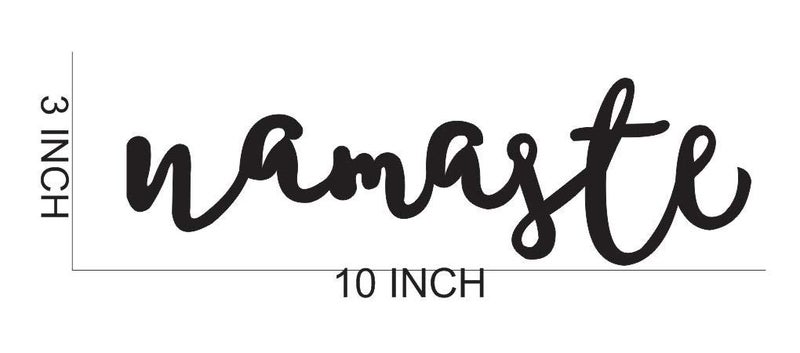 300Sparkles NAMASTE Cutout Home Room Party Wall Decoration Wall Art ArtCrafts Cutout BLACK 10 X 3 INCH - Image 2