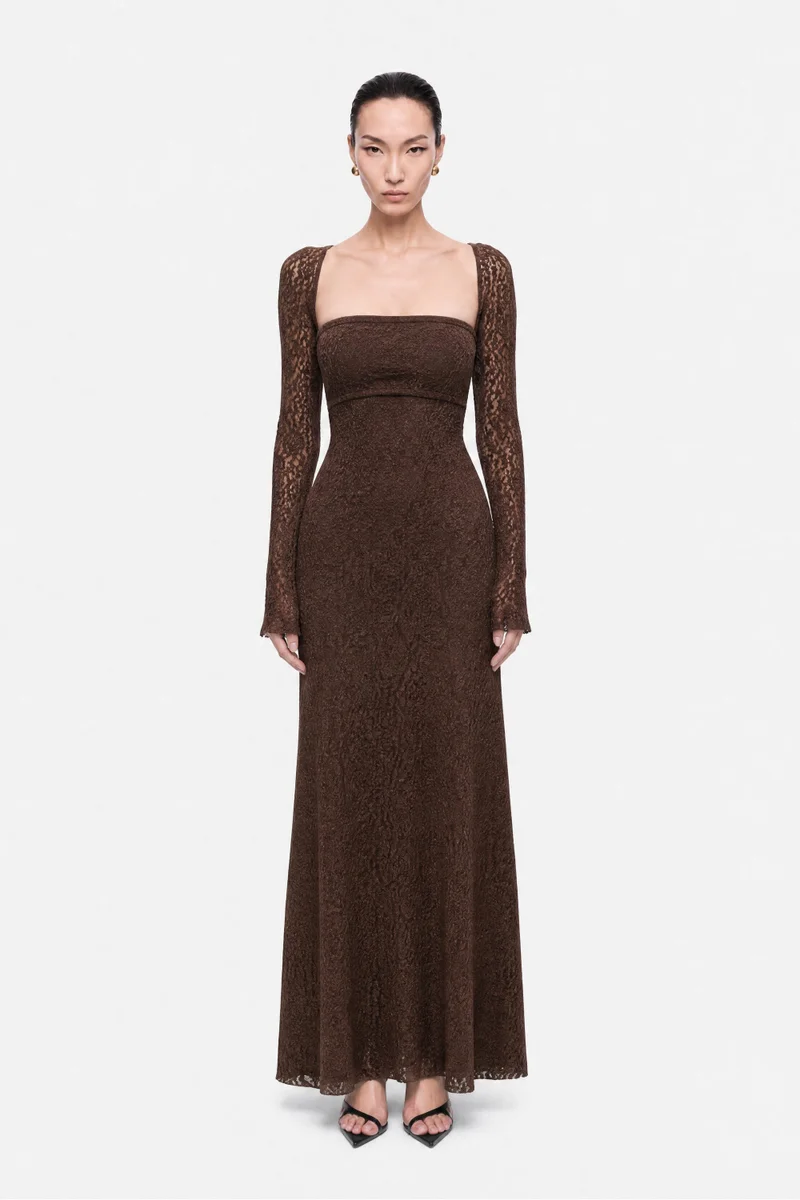 Nocturne Eyelet Lace Maxi Dress
