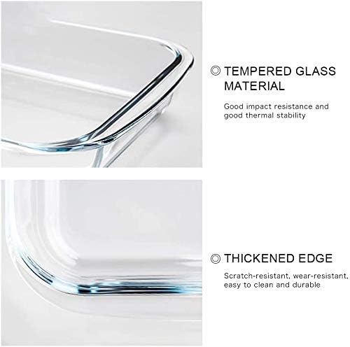 Red-Rubby Rectangular Glass Baking Dish Set with 3 Sizes, 2.2L, 1.6L and 1L, Microwave, Oven and Dishwasher Safe - Image 3