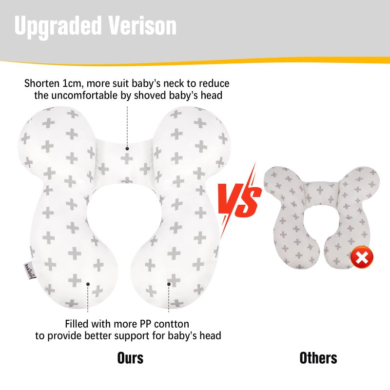 KAKIBLIN Baby Travel Pillow, Baby Neck Pillows for Car Seat, Upgraded Babies Head Pillow, Head and Neck Support Pillow for Car Seat, Pushchair, Travel(Twig) - Image 5