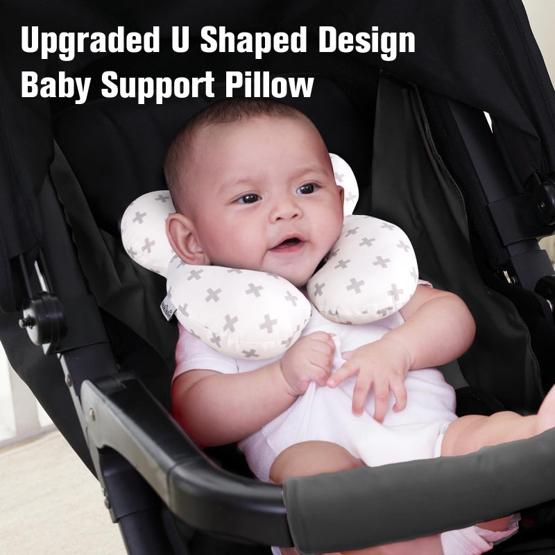 KAKIBLIN Baby Travel Pillow, Baby Neck Pillows for Car Seat, Upgraded Babies Head Pillow, Head and Neck Support Pillow for Car Seat, Pushchair, Travel(Twig) - Image 3