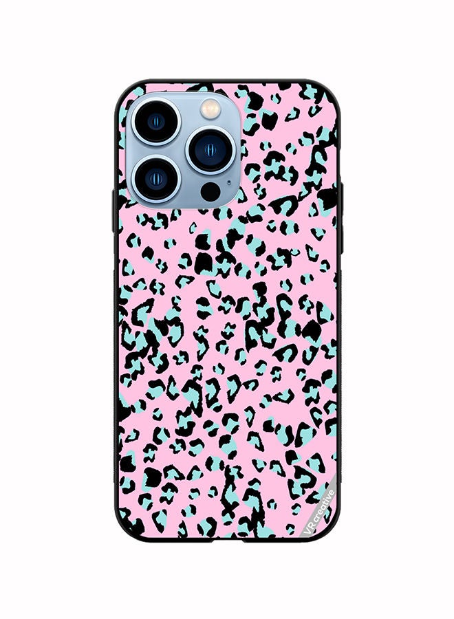 VR CREATIVE Protective Case Cover For Apple iPhone 13 Pro Pink Leopard Print Design Animal Skin Pattern Vector Illustration Design Multicolour - Image 1
