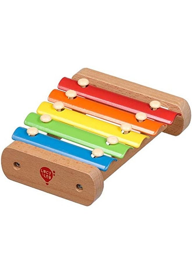 BAYBEE Wooden Xylophone Musical Toy For Kids With 5 Knots Non-Toxic Xylophone With Colors Musical Instrument Toy For Kids Toys Enhance Motor Skills Hand Eye Coordination Toys For Kids 2+ Years  - Image 3