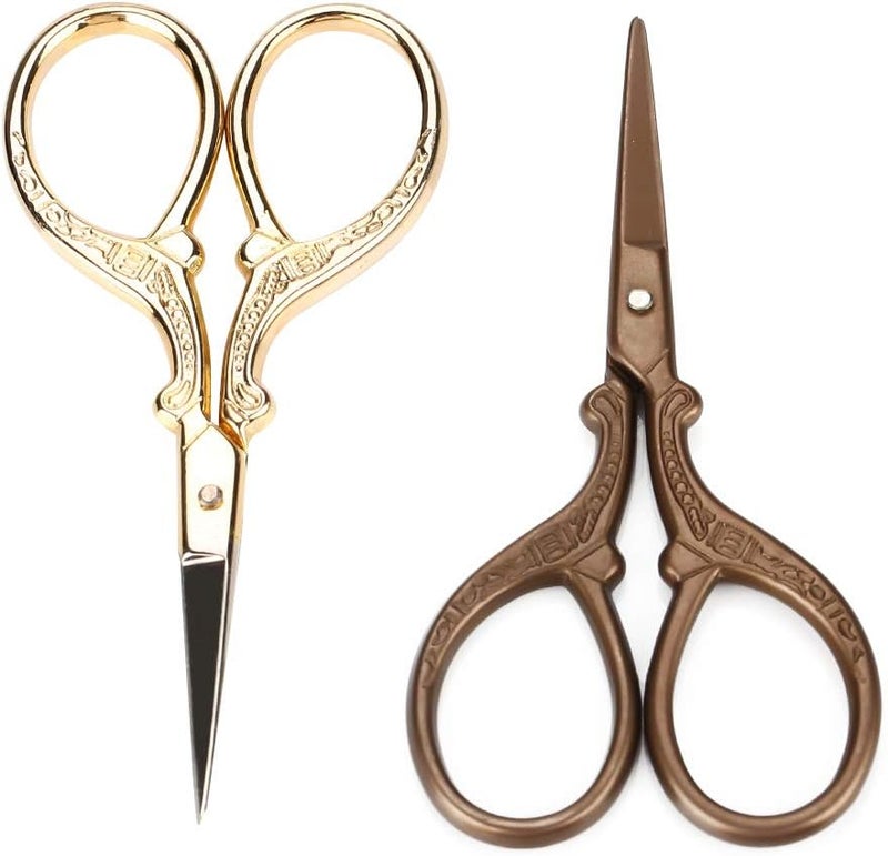 Vintage C Ped Stainl Steel Beauty Scissors Set for Eyebrow T Makeup R Scissors Set for Beauty Enthusiasts - Image 1