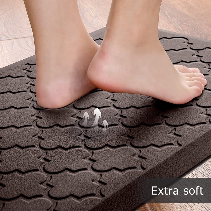 SoftDuo Kitchen Mat [2 PCS] Cushioned Anti-Fatigue Floor Mat, Waterproof Non-Skid Ergonomic Comfort Foam Rugs, Standing Mat for Kitchen, Floor,Office, Sink, Laundry(Chocolate) - Image 3