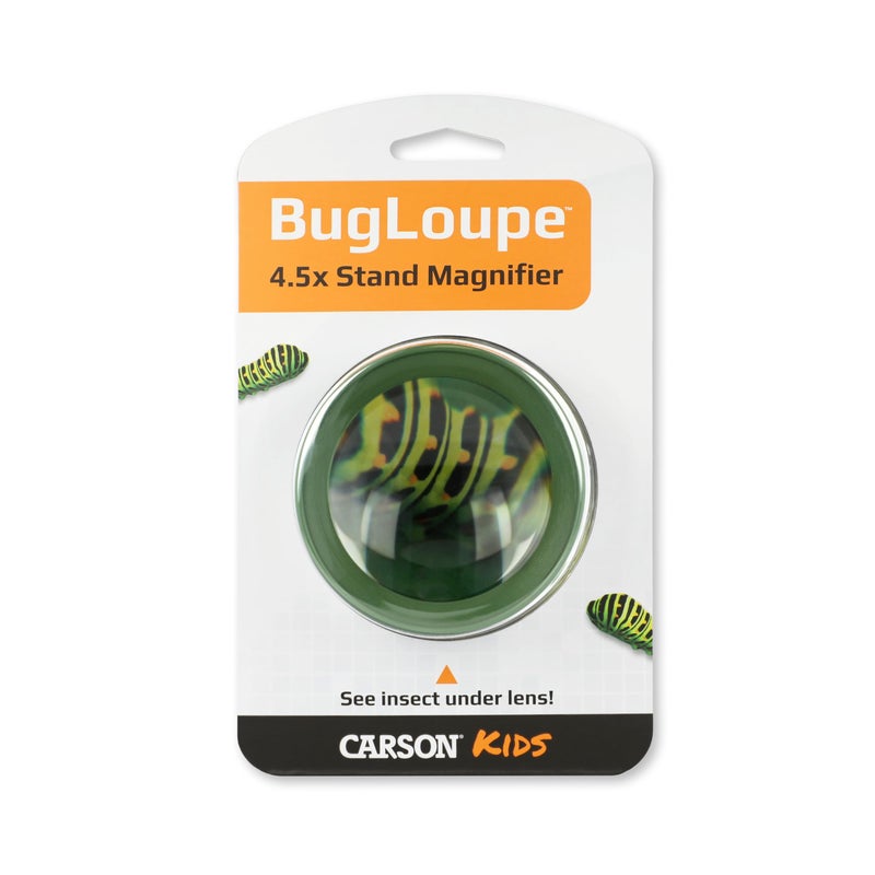 Carson Carson Kids BugLoupe 4.5x Pre-Focused Stand Magnifier Loupe for Viewing Insects, Plants, Coins, Stamps, Maps, Fine Print and Wildlife (HU-55), Green, One Size  - Image 2