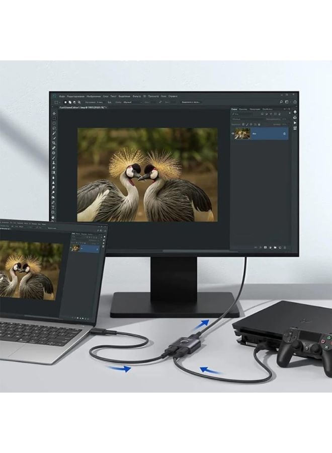 MOWSIL Mowsil HDMI Switch 2 in 1 Out, 4K@60Hz, Bi-Directional HDMI Switch with Cable, Supports 4K@60Hz, 3D, 1080P, HDMI Switcher 2 Input 1 Output / 1 Input 2 Output - Image 2
