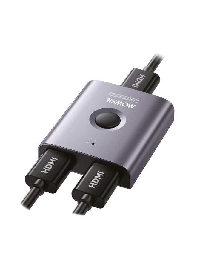 MOWSIL Mowsil HDMI Switch 2 in 1 Out, 4K@60Hz, Bi-Directional HDMI Switch with Cable, Supports 4K@60Hz, 3D, 1080P, HDMI Switcher 2 Input 1 Output / 1 Input 2 Output - Image 1
