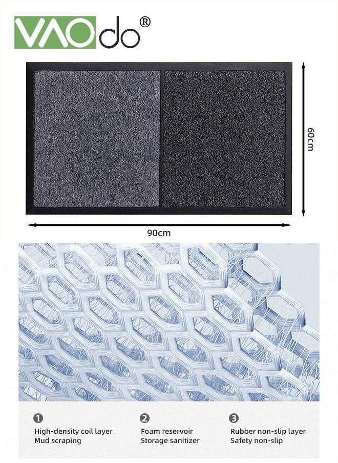 VAOdo - Shoe Sanitizer Mat Shoe Soles Disinfecting Floor Mat Front Door Mat Kitchen Rug Pad Outdoor Household Disinfectant Foot Pads Carpet and Door Mats for Classroom Home Office Entrance Indoor Gray - Image 1