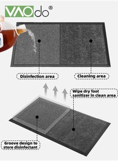 VAOdo Shoe Sanitizer Mat Shoe Soles Disinfecting Floor Mat Front Door Mat Kitchen Rug Pad Outdoor Household Disinfectant Foot Pads Carpet and Door Mats for Classroom Home Office Entrance Indoor Gray  - Image 3