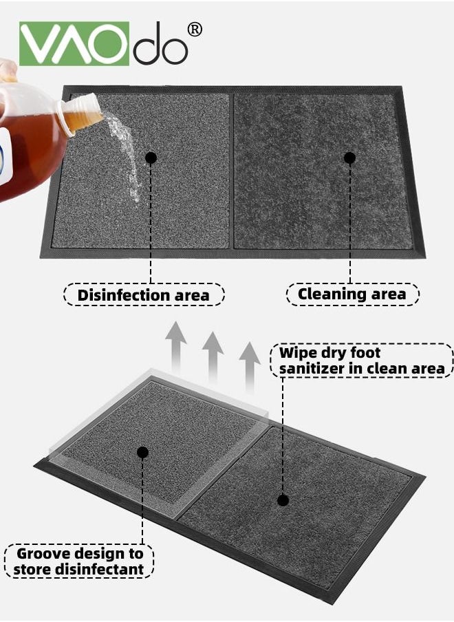 VAOdo - Shoe Sanitizer Mat Shoe Soles Disinfecting Floor Mat Front Door Mat Kitchen Rug Pad Outdoor Household Disinfectant Foot Pads Carpet and Door Mats for Classroom Home Office Entrance Indoor Gray - Image 1