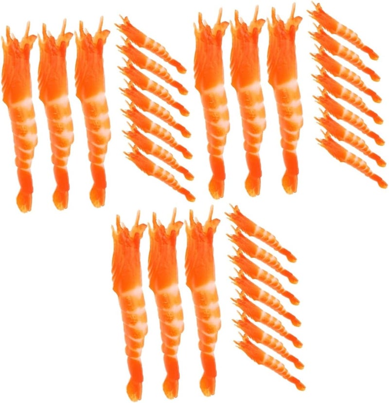 4 Sets Realistic Simulated Shrimp Models For Photography Props Home Decoration Educational Play - Image 1