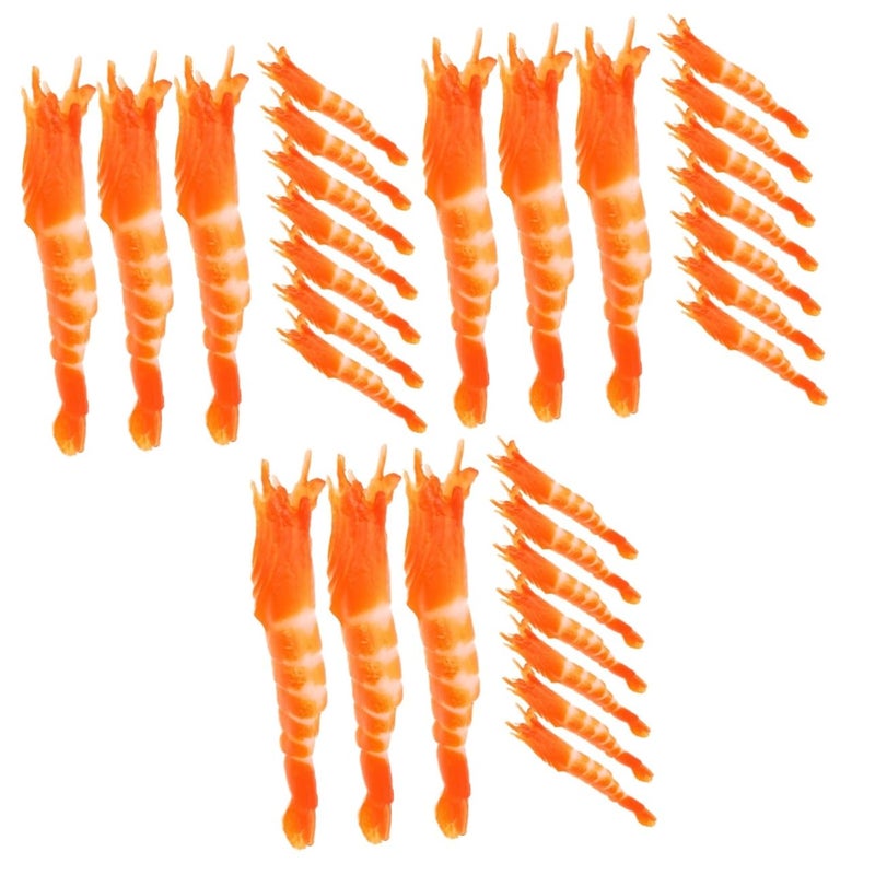 4 Sets Realistic Simulated Shrimp Models For Photography Props Home Decoration Educational Play - Image 2