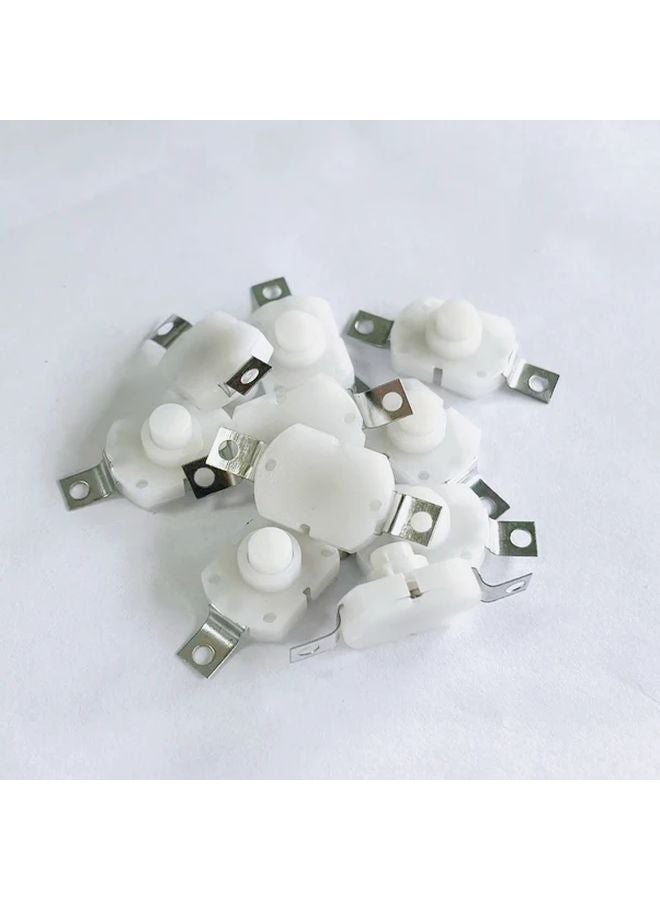 20 قطعة من مفاتيح الضغط الصغيرة ذاتية القفل باللون الأبيض مقاس 17x12 مم مصنوعة من مادة البولي كربونات المتينة - Image 1