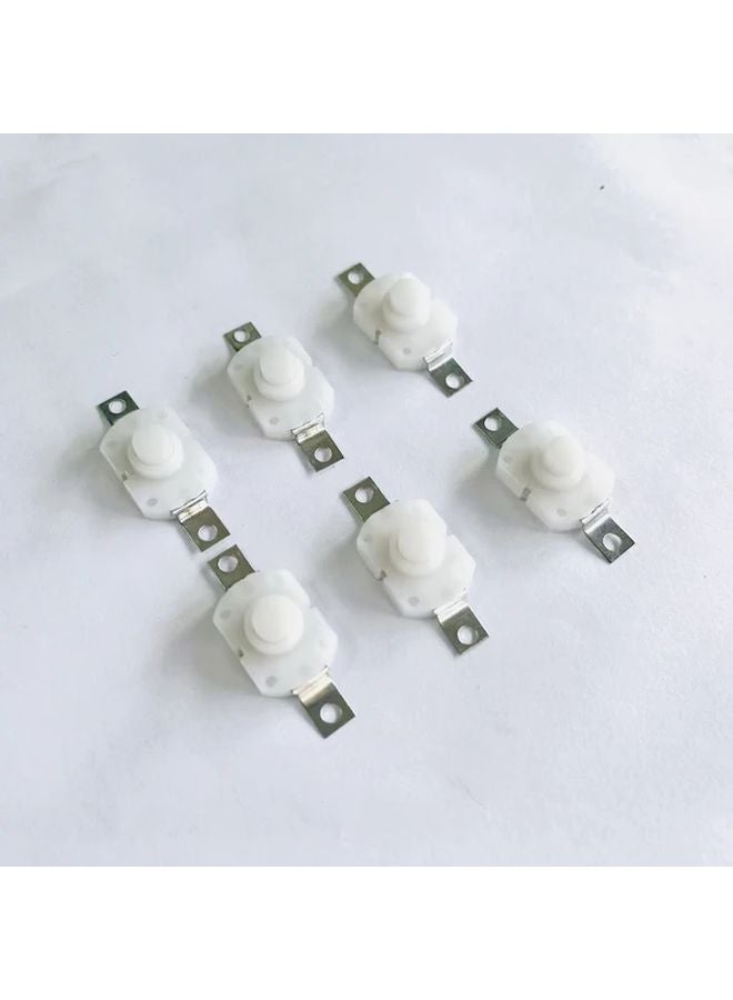 20 قطعة من مفاتيح الضغط الصغيرة ذاتية القفل باللون الأبيض مقاس 17x12 مم مصنوعة من مادة البولي كربونات المتينة - Image 2