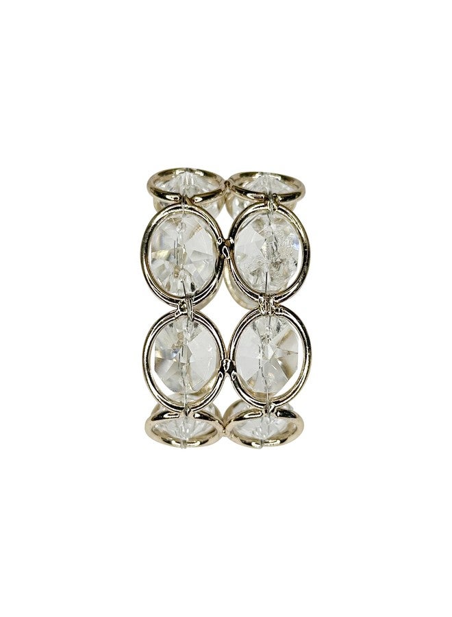 Crafts Central Crystal Napkin Ring Holder, Set of 8 - Elegant Crystal Design for Tabletop Décor, Cloth Napkin Ring Holder, Perfect for Dining Room, Kitchen, Parties, and Weddings (Gold, 2" Inches) - Image 4