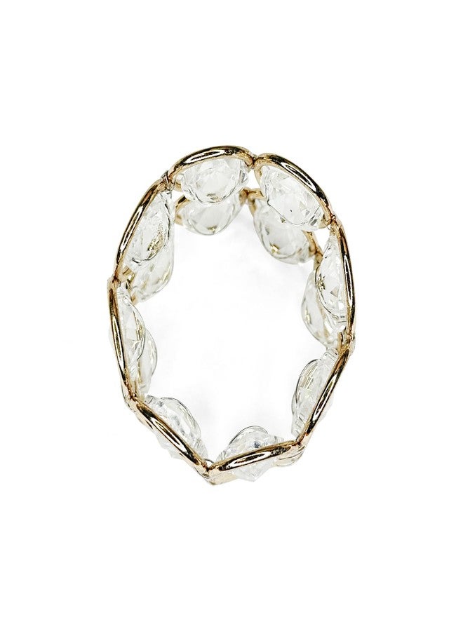 Crafts Central Crystal Napkin Ring Holder, Set of 8 - Elegant Crystal Design for Tabletop Décor, Cloth Napkin Ring Holder, Perfect for Dining Room, Kitchen, Parties, and Weddings (Gold, 2" Inches) - Image 5