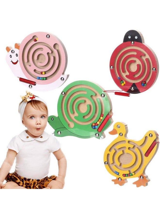 شورو لعبة لوحية تعليمية من الخشب المقطوع مع قلم مغناطيسي وخرز متاهة (مجموعة من قطعتين) - Image 3