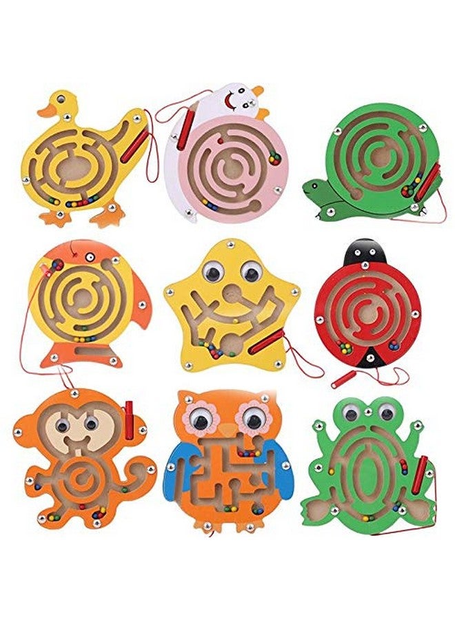 شورو لعبة لوحية تعليمية من الخشب المقطوع مع قلم مغناطيسي وخرز متاهة (مجموعة من قطعتين) - Image 1