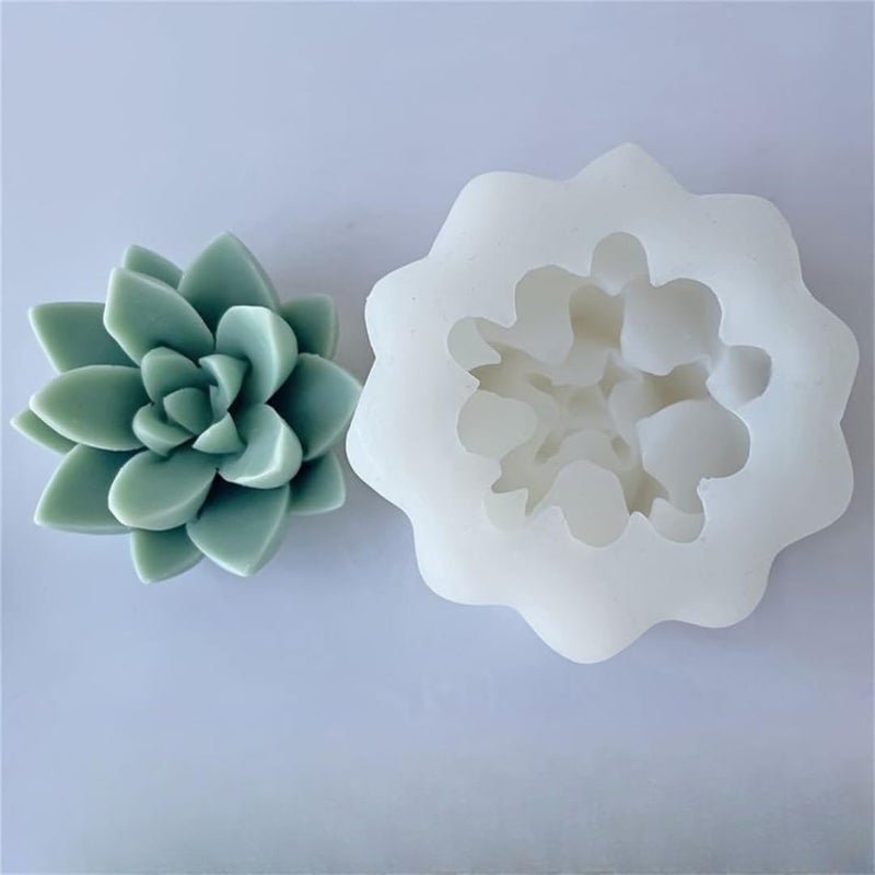 LEGACYCART LEGACYCART 3D Lotus Silicone Candle Mould Succulent Lotus Flower Shape for Making Scented Candle Wax Waxmelts Aromatherapy Chocolate Candy Cake Decoration Cupcake Soap Making Resin Crafts Home Decor Party Gifts Molds PACK OF 1 