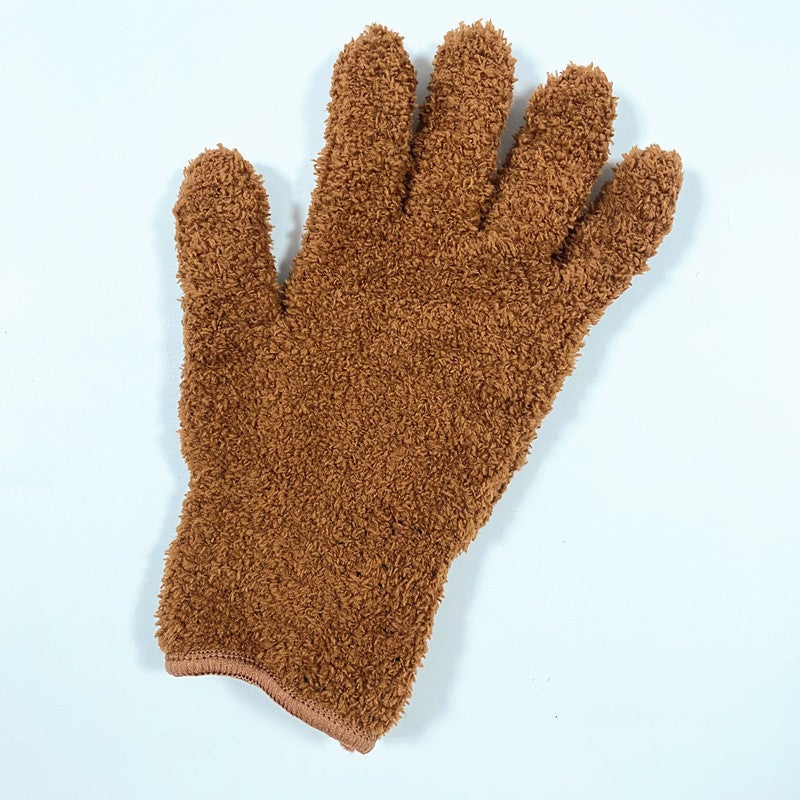 Hot-Sale Dust-Removing Gloves, Coral Fleece, Multicolor caramel one. 