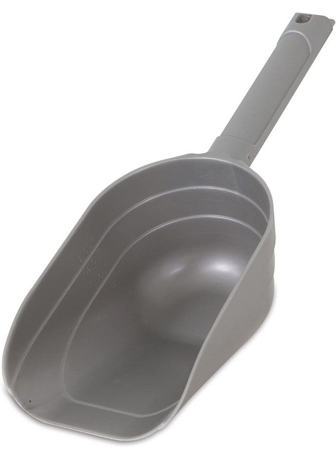 Petmate 2 Cup Pet Food Scoop With Measuring Lines; BPA Free,Silver - Image 1