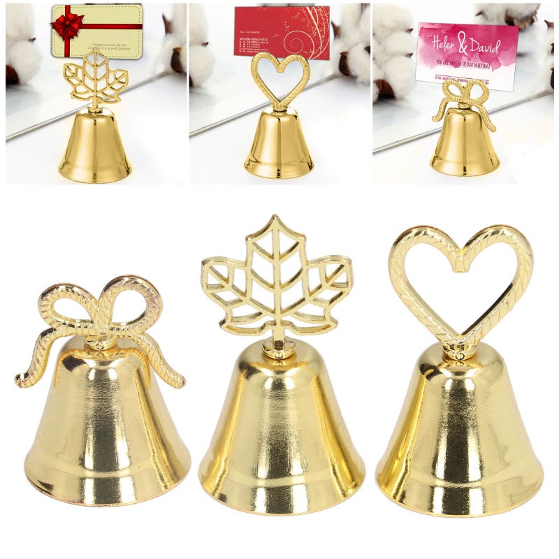 Table Number Holder: 1 Pc Premium Iron Sturdy Durable - Unique Bell Shape Metal Place Card Holder for Home Office Party Wedding Table Setting - Image 3