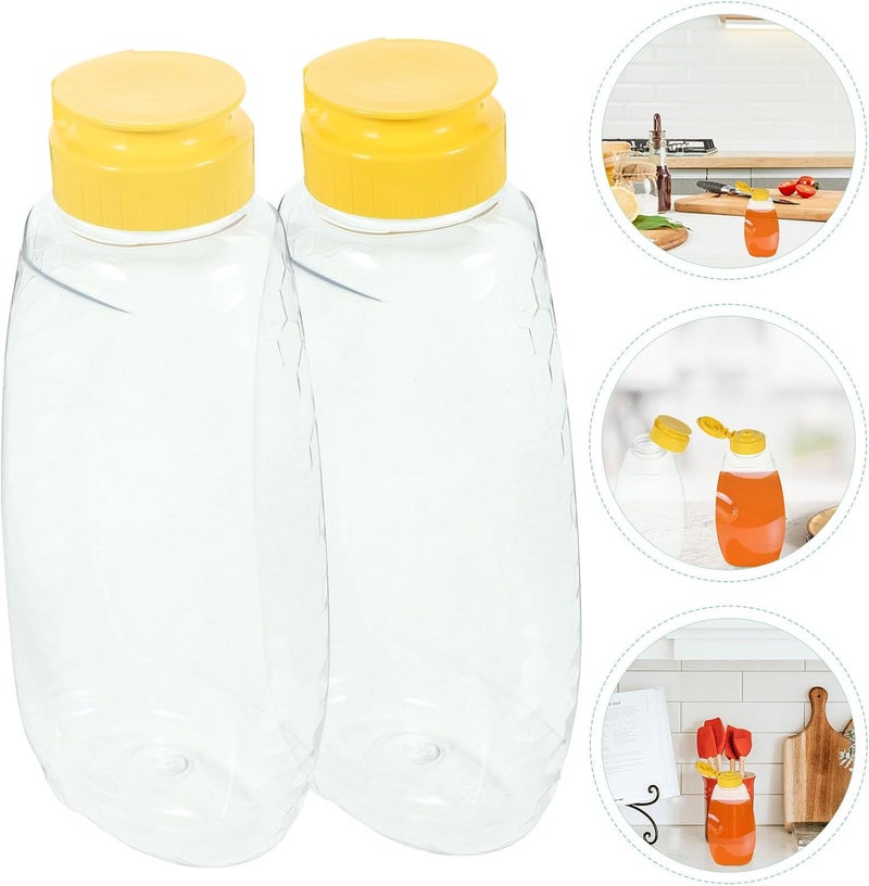 MAGICLULU 6pcs 500g Plastic Honey Squeeze Bottles with Lids Honey Storage Jars Food-grade Containers for Kitchen and Dining - Image 5