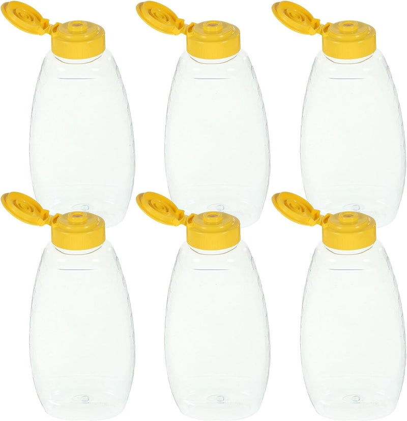 MAGICLULU 6pcs 500g Plastic Honey Squeeze Bottles with Lids Honey Storage Jars Food-grade Containers for Kitchen and Dining - Image 1