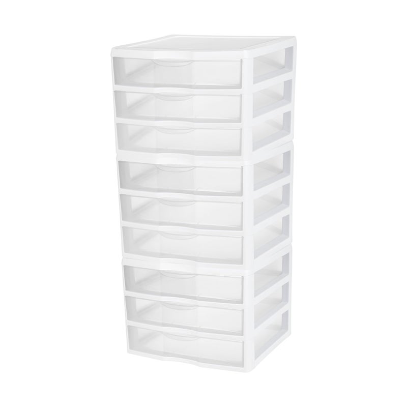 Sterilite Sterilite 3Pack 3 Drawer Plastic Storage Stackable Dresser Organizer Drawers White 
