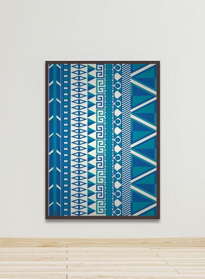 ماركتنا لوحة جدارية قماشية فنية لتزيين الحائط بتصميم تجريدي  مع برواز بني مجوف مقاس 120x80سم قطعة واحدة - Image 1